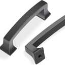 Lardmon 10 Pack 3 Inch(76mm) Hole Center Matte Dark Gunmetal Gray Modern Cabinet Pulls Solid Arch Drawer Pulls Kitchen Cabinet Handles Kitchen Cabinet Hardware Bathroom Vanity Pulls, Gray(3x10)