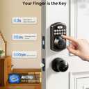 Veise KS02A Fingerprint Keyless Entry Door Lock, Auto Lock, Electronic Keypad Deadbolt for Front Door, Biometric, Anti-Peeping Password, Easy Install, Oil Rubbed Bronze