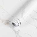 Marble Countertop Contact Paper 31.5'' x 200'' - Peel and Stick Wallpaper | White Waterproof Vinyl Countertops Wrap for Kitchen Counter - Self Adhesive Wall Paper for Bathroom Cabinet Desk Cover