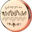 UTKHCYW Healing Gifts Compact Mirror - God Says You are, Christian Gifts for Women Mini Mirror, Butterfly Appreciation Gifts, Religious Inspire Gifts for/ Wife/ Mom/ Friends/ Grandma/ Sister