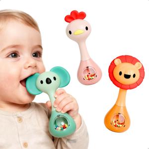 iPlay, iLearn Baby Shaker Rattle Toy, Babies Teething Sensory Toys 3-6-12 Month, Infant Development Tummy Time Animal Rattles Set, Newborn First Birthday Gift 4 5 7 8 9 10 Month Old Toddlers Boy Girl