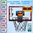 Basketball Hoop for Kids, 4 in 1 Kids Basketball Hoop and T Ball Set with Hanging Baseball Hoop, Toddler Basketball Toys, 2.98-5.8ft Adjustable Basketball Set for Indoor & Outdoor Backyard Sport Game