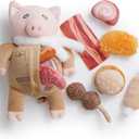 Nocciola Stuffed Pig Dog Toys: Hide and Seek Funny Squeaky Crinkle Plush Dog Chew Toys for Small Medium Breed, Cognitive Training Pet Enrichment Gifts Supplies