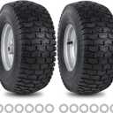 15x6.00-6nhs Lawn Mower Front Tire 4 Ply 15x6x6 Lawn Mower 570 Lbs Tire and Wheel with 3/4" Iron Bushing and 12 Spacers, Replacement for Garden Lawn Tractor Riding Lawn Mowers, 2 Pack