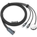 Travel Essentials for Apple Watch Charger,iPhone Charger,3 in 1 Type C(60W)/L(27W)/Magnetic Super Fast Charging Cable,Multi Charging Cable Portable for iWatch Series,iPhone 17-11,S26-S21,Car-4FT