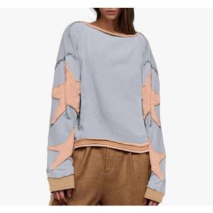 Oversized Graphic Sweatshirts Women Y2k Crewneck Vintage Aesthetic Shirts Tops Teens Drop Shoulder Jacket Sweater Size L