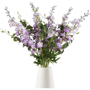 IPOPU Purple Fake Flowers 9pcs Delphinium Artificial Flowers with Clematis Greenery Stems 33.5" Bluebonnet Flowers Larkspur Snapdragon Tall Fake Flowers for Home Bridal Shower Party Decor (Purple)