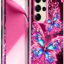 Miqala for Galaxy S25 Ultra 5G Case,Glow in The Dark Three Layer Heavy Duty Shockproof Full Protection Hard Plastic Bumper+Soft Silicone Protective Case for Samsung Galaxy S25 Ultra 6.9 inch,Pink