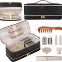 Travel Carrying Case for Dyson Shark Flexstyle Revlon Hair Dryer Airwrap, Double-Layer Dyson Airwrap Travel Case Shark Hair Tools Storage Bag for Airwrap Styler and Attachments, Black