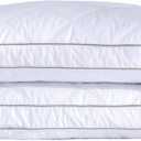 puredown® Goose Feathers and Down Pillow for Sleeping Gusseted Bed Hotel Collection Pillows, Queen, Set of 2
