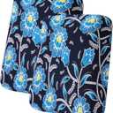hyha Printed Couch Cushion Covers, Floral Sofa Covers Washable for 2 Cushion Couch, Stretch Pattern Outdoor Cushion Covers for Patio Furniture with Elastic Bottom(2 Packs, Bluebell)