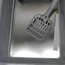 Stainless Steel Litter Box with High Sides, Small Metal Litter Box for Kittens & Senior Cats, Open Top Low Entry Non-Stick Easy Clean with Scoop, Gray