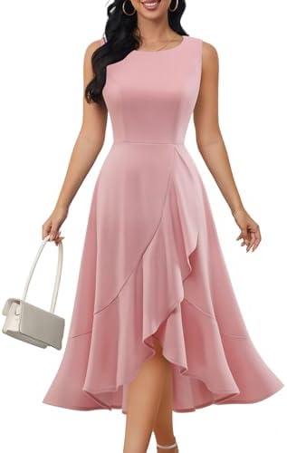 DRESSTELLS Women's Cocktail Formal Wedding Guest Modest Church Vintage Holiday Party Evening Dress,M
