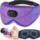 LC-dolida White Noise Sleep Mask, 3D Sleep Headphones with 16 Soothing Sounds, Bluetooth 5.4 Sleep Eye Mask with Timer, Total Blackout Sleeping Headphones for Side Sleeper(Purple)