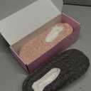 cosyone1997 2-Pair Thick Warm Fuzzy Slippers for Women Indoor Fluffy Sherpa Lined，Winter House Shoe Socks Non-Slip Soft Soles, Cozy Christmas Gifts, Cable Knit Grey Pink Adult Size 9-10