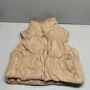 Shiyifa Women's Fashion High Neck Zipper Cropped Puffer Vest Jacket Coat (Beige, X-Large)