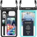 Rynapac [Up to 10" Large Waterproof Phone Pouch - 2 Pack IPX8 Waterproof Phone Case for iPhone 17 16 15 Pro Max Galaxy S26 Ultra, Touchscreen & Underwater Photography, Beach Cruise Travel Essentials