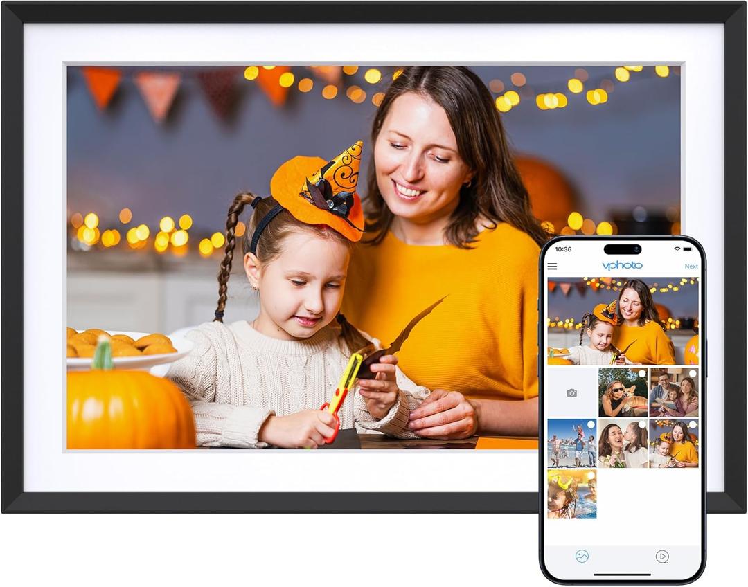 Dragon Touch 10.1'' WIFI Digital Picture Frame - 1280*800 HD IPS Touch Screen Digital Photo Frame Display, Auto-Rotate, Share Photos/Videos Instantly via Free App Best Gifts for Birthday, Wedding, Mom