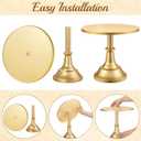 HBlife 3 PCS Gold Cake Stand Set (8"/10"/12" Plate) for 6-10 Inch Cakes, Dessert Table Display Set, Cupcake Stand for Party, Wedding, Birthday, Baby Shower, Anniversary (Metal)