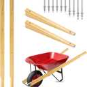 Wheelbarrow Handles Replacement Kit,59'' Wooden Wheel Barrow Parts,with 2 Heavy Duty Wheelbarrow Wedge,Easy Install