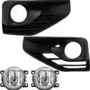 2Pcs Fog Lights Compatible With 2017-2020 Pathfinder Fog Lamps Assembly Clear Lens with Bulbs Switch and Wiring 1 Pair of Fog Lights