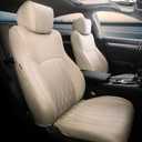 Custom for Honda Accord Seat Covers 2023 2024 2025 LX, Faux Leather Car Seats Cover Full Set (Rear Row W/40/60 Split Backrest)-Beige