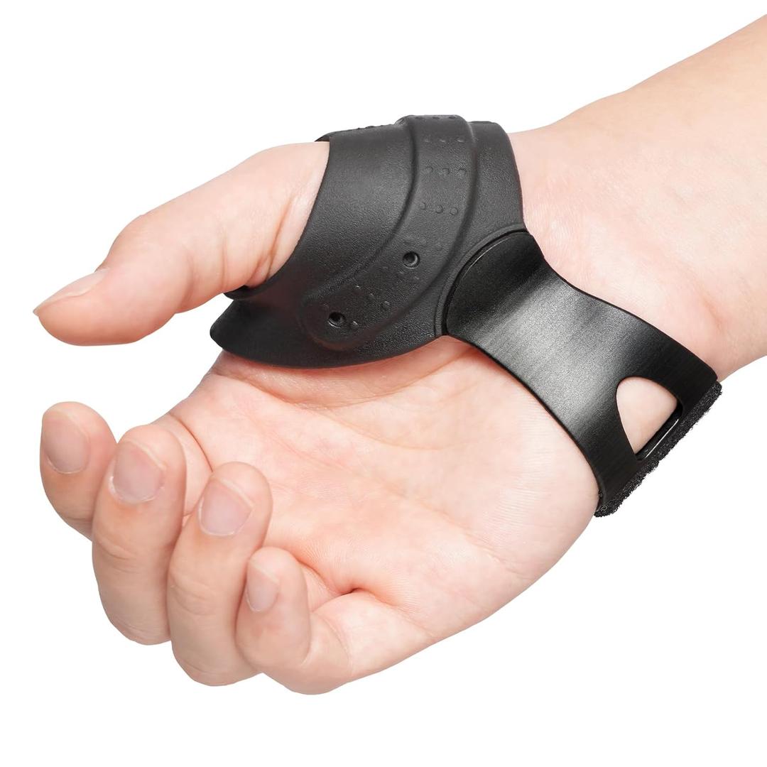 Velpeau Flexible CMC Thumb Brace - Soft Rubber Thumb Splint for Arthritis Pain and Support, Comfort Cool Thumb CMC Restriction Splint, Thumb Stabilizer for CMC Joint for Women and Men (Right Hand - S) (Black, S)