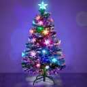 4 ft. Pre-Lit Fiber Optic Artificial Christmas Tree with Multi-Color Lights Snowflakes