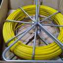 VEVOR Fish Tape Fiberglass, 656 ft, 5/16 in, Duct Rodder Fishtape Wire Puller, Cable Running Rod with Steel Reel Stand, 3 Pulling Heads, Fishing Tools for Walls and Electrical Conduit, Non-Conductive
