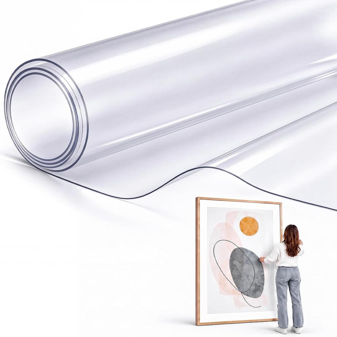 Beeveer 36 x 96 Inch Extra Large PET Clear Plastic Sheet Roll for Craft