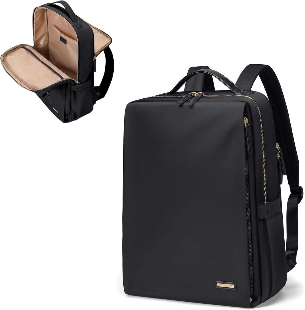 GOLF SUPAGS Stylish Laptop Backpack for Women Airline Approved Perfect for Work College and Travel Multi-Functional Casual Daypack Fits 15.6 Inch Notebook (Black)
