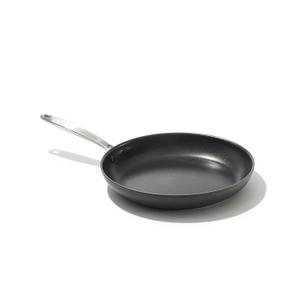 OXO Enhanced 10" Frying Pan Skillet, PFAS-Free Ceramic Nonstick, Durable Hard Anodized Cookware, Scratch Resistant, Stainless Steel Handle, Good Grips, Dishwasher Safe, Oven safe, Black