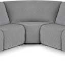 VANSOFY Extra Large Reclining Sectional Couch Covers, Washable 5-Piece Sofa Covers for L Shape Sectional Sofa Corner Seater, Thick, Soft Sofa Slipcovers (5 Seat Recliner Cover, Light Gray)