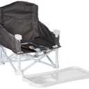 Regalo My Chair 2-in-1 Portable Travel Booster Seat & Activity Chair, Bonus Kit Includes, Oversized Removable Tray with Cup Holder, Gray