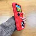 Game Case for iPhone 15 Pro Retro Video Game Phone Case Playable Design, Shockproof Funny Gaming Cover for iPhone, Classic Creative Gamer Birthday Gifts, Red