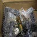 Estmoon 5 Pack Matte Black Door Handles Interior Door Knobs, Keyless Privacy Bedroom Door Lock, Heavy Duty Zinc Alloy Home Improvement Door Leverset for Bedrooms Bathrooms