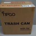 TIPGO Slim Bathroom Trash Can with Lid Soft Close, Step Pedal, 6 Liter / 1.6 Gallon Stainless Steel Trash Bin, Small Garbage Cans for Bedroom, Office, Kitchen (Matte Black)