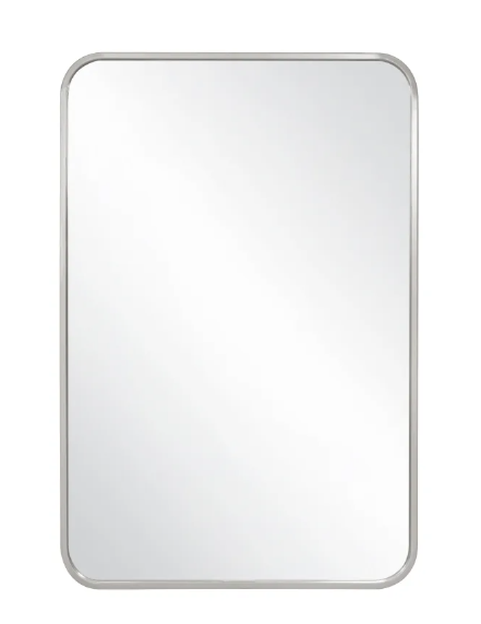 Andy Star Modern Mirror 24" W x 36" Contemporary Pivot Bathroom Vanity Mirror with Adjustable Tilt | Stainless Steel Frame, Silver