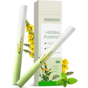 Mullein Herbal Diffuser Pen, Natural Mullein/Thyme/Mint Extracts, Oral Freshening & Soothing, 600 Uses per Stick (2PCS)