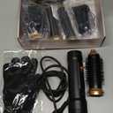 6 in 1 Air Styler Magic Hair Dryer Brush, Negative Ionic Blow Dryer Brush & 3 Heat Settings, Detachable Auto Curling & Straightening Volumizing, Frizz-Free Styling, Salon to Home Use (A-Black)