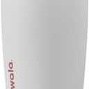 Owala SmoothSip Slider Insulated Stainless Steel Coffee Tumbler, Reusable Iced Coffee Cup, Hot Coffee Travel Mug, BPA Free 12 oz, Tan/White (Vanilla Bean)