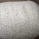 Palisa Natural Jute Pouf Ottoman 16 X 18Inch | Handwoven Round Boho Floor Pouf for Living Room Decor | Lightweight Decorative Footrest Accent Stool for Bedroom Nursery & Apartment - White