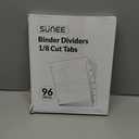 Blue Summit 3 Ring Binder Dividers with Tabs, Reinforced Edge, 1/8 Cut, Letter Size, 8 Tab Dividers for 3 Ring Binder Bulk, White, 12 Sets, 96 Pack