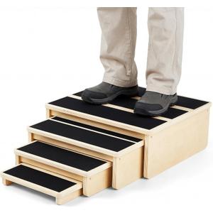 Sintuff Exercise Step Platform for Balance & Strength Training, Wooden Nesting Exercise Steps 330 Lb. with Non-slip Surface, Progressive Height Training for Home Fitness