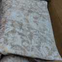 6x9 Beige Washable Neutral Area Rug Living Room Floral Non Slip Low Pile Throw Rug Vintage Traditional Stain Resistant Carpet Bedroom Kitchen Dining Room Office Playroom