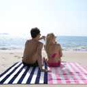 LULUHOME Large Oversized Beach Towel - Big Cotton 36 x 70 Inch Striped Pool Towel, Large Cabana Soft Swimming Towel for Adult Men Women,Pink