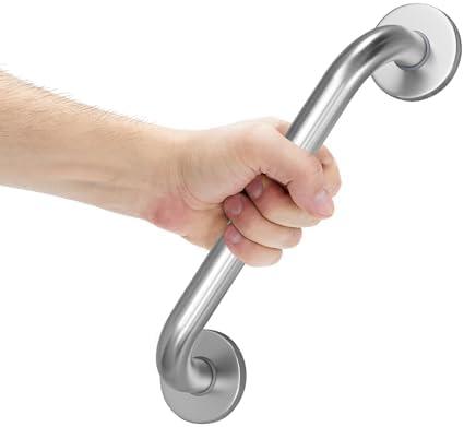 AmazerBath Shower Grab Bars for Bathtubs and Showers, Handicap Grab Bars for Shower Anti Slip, Shower Grab Bars for Senior for Wall Stainless Steel, Holds up to 500LBs, 12" L x 1" D, Brushed Nickel