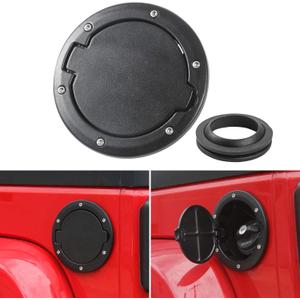 Gas Cap Fuel Door Gas Tank Cover for Jeep Wrangler JK & Unlimited Sport Rubicon Sahara 2007-2018