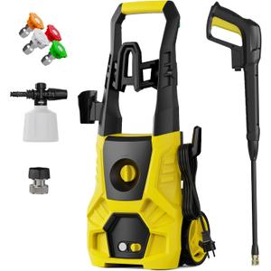 Electric Pressure Washer 5000 PSI 3.0 GPM High Power Washer with 4 Nozzles, 35FT Power Cord, Cleaning Machine with Foam Cannon for Cars Fences Driveways Patios Home Cleaning