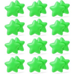 24 Pieces Green Star Stress Balls Bulk Foam Stress Relief Ball for Kids Student Prizes Adults Relieve the Pressure Party Decorative Supplies
